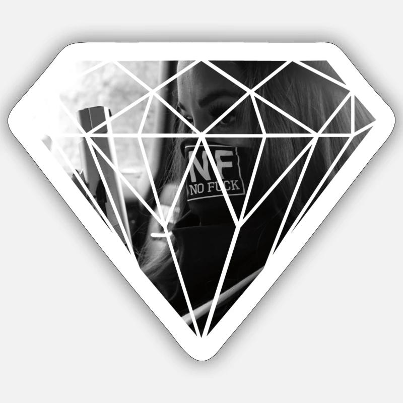 NRNF Diamond Design - Sticker size S (10 x 10 cm) - white matte