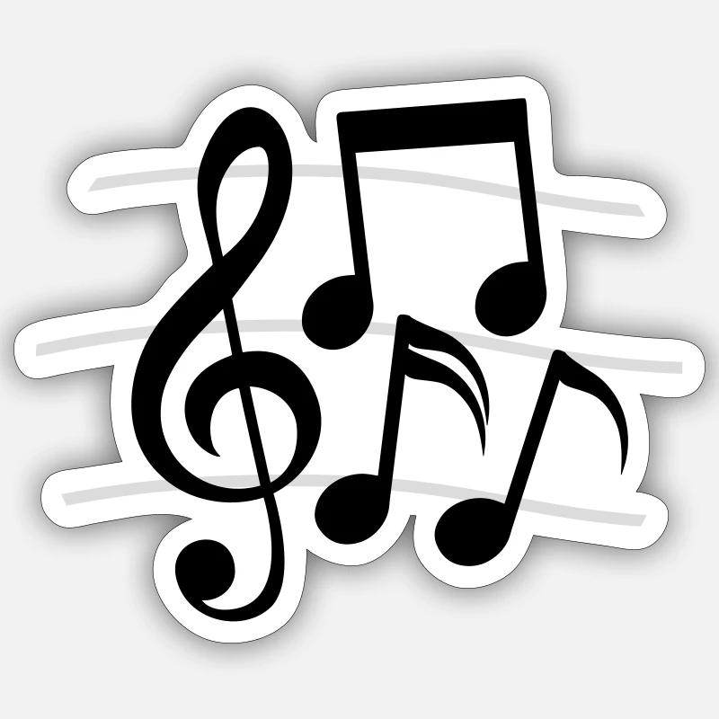 Lignes Notes de musique clef Sticker taille S (10 x 10 cm)