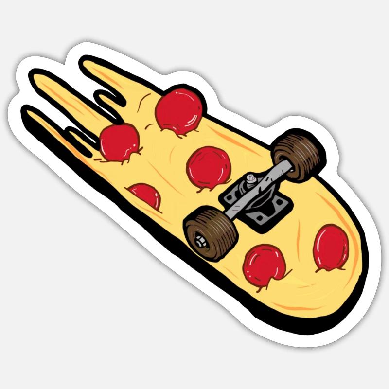 Pizza - Sticker Größe S (10 x 10 cm) - Mattweiß