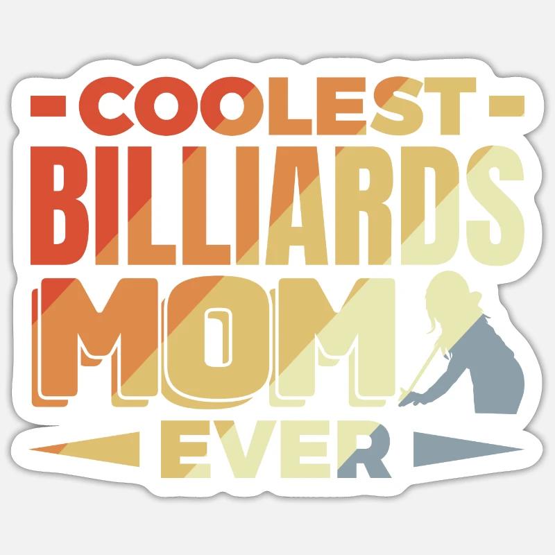 Billard Mama - Sticker Größe S (10 x 10 cm) - Mattweiß