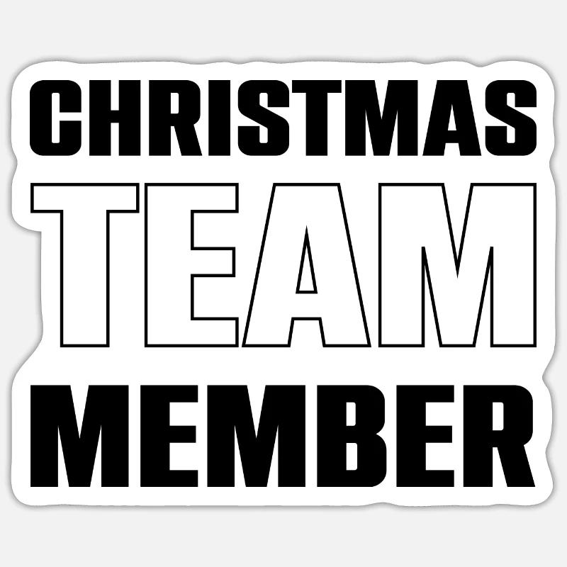 Équipe de Noël - Sticker taille S (10 x 10 cm) - blanc mat