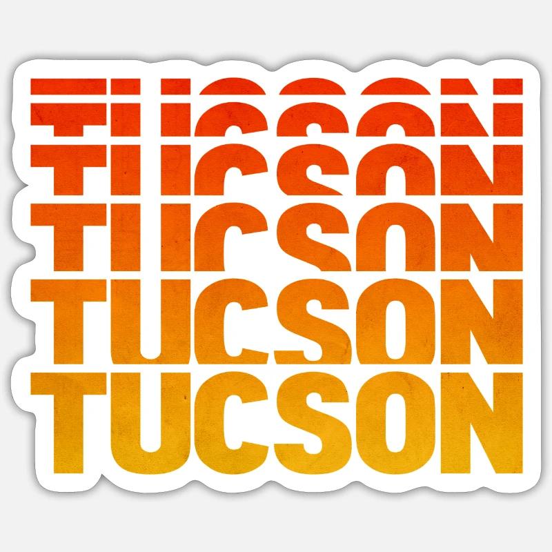 Tucson Gradient Block Typo - Sticker size S (10 x 10 cm) - white matte