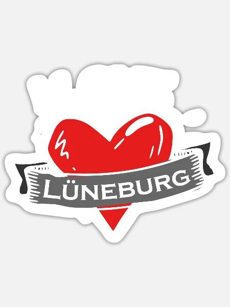 Zuhause in Lüneburg - Home is where Lüneburg is - Sticker Größe S (10 x 10 cm) - Mattweiß