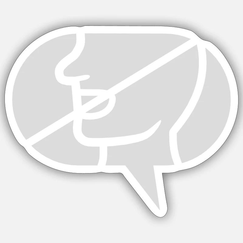 Forbidden Communicate Icon Speech Bubble Sticker size S (10 x 10 cm)