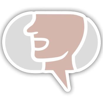 Quatschen einfaches Symbol Sprechblase - Sticker Größe S (10 x 10 cm) - Mattweiß - Vorne