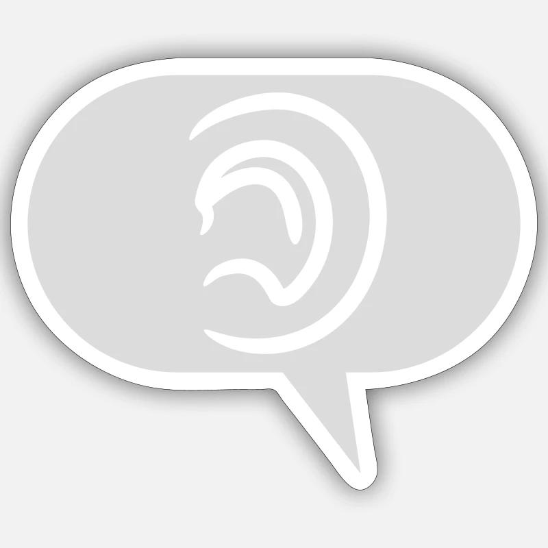Perceive sounds Symbol speech bubble Sticker size S (10 x 10 cm)