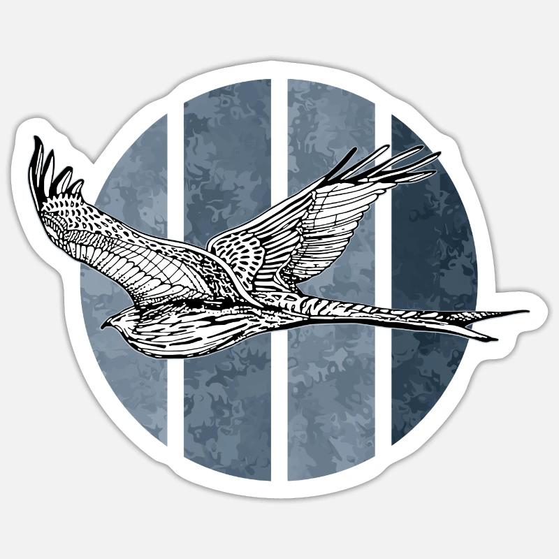 Oiseau - Sticker taille S (10 x 10 cm) - blanc mat