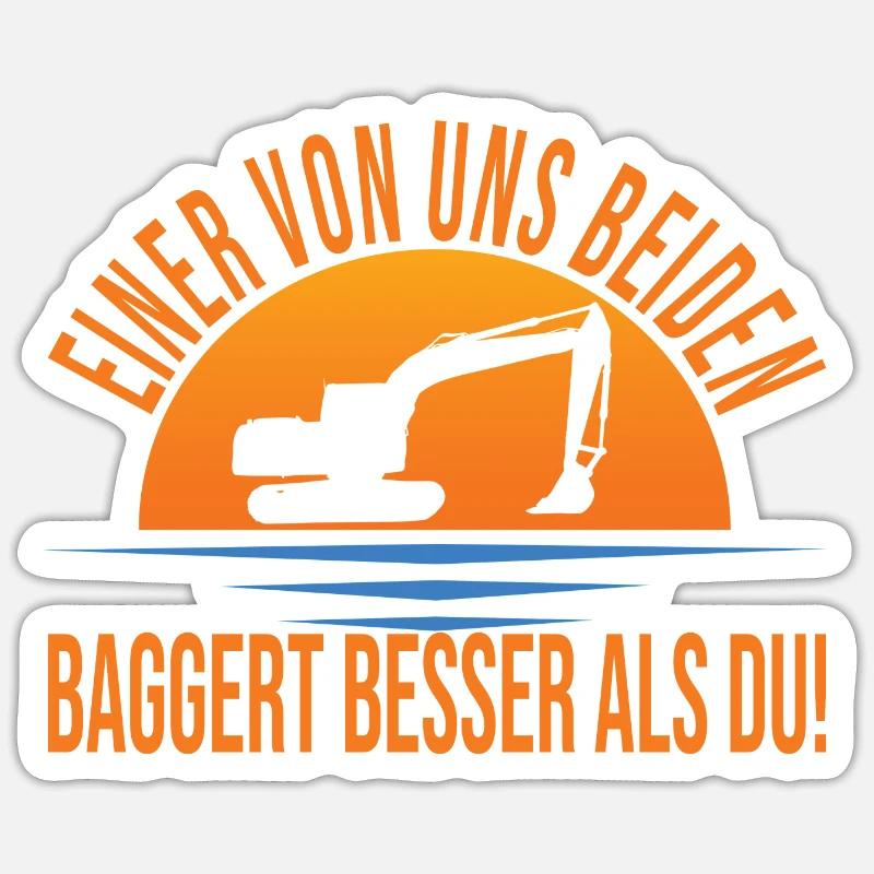 Baggerfahrer Sticker Größe S (10 x 10 cm)