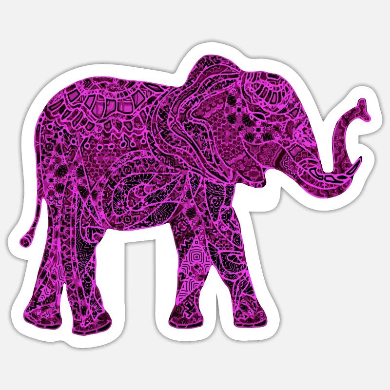 Éléphant - Sticker taille S (10 x 10 cm) - blanc mat