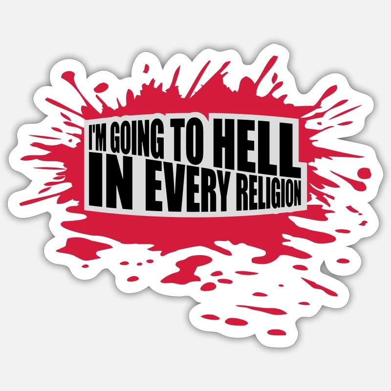 in going to hell - Sticker size S (10 x 10 cm) - white matte