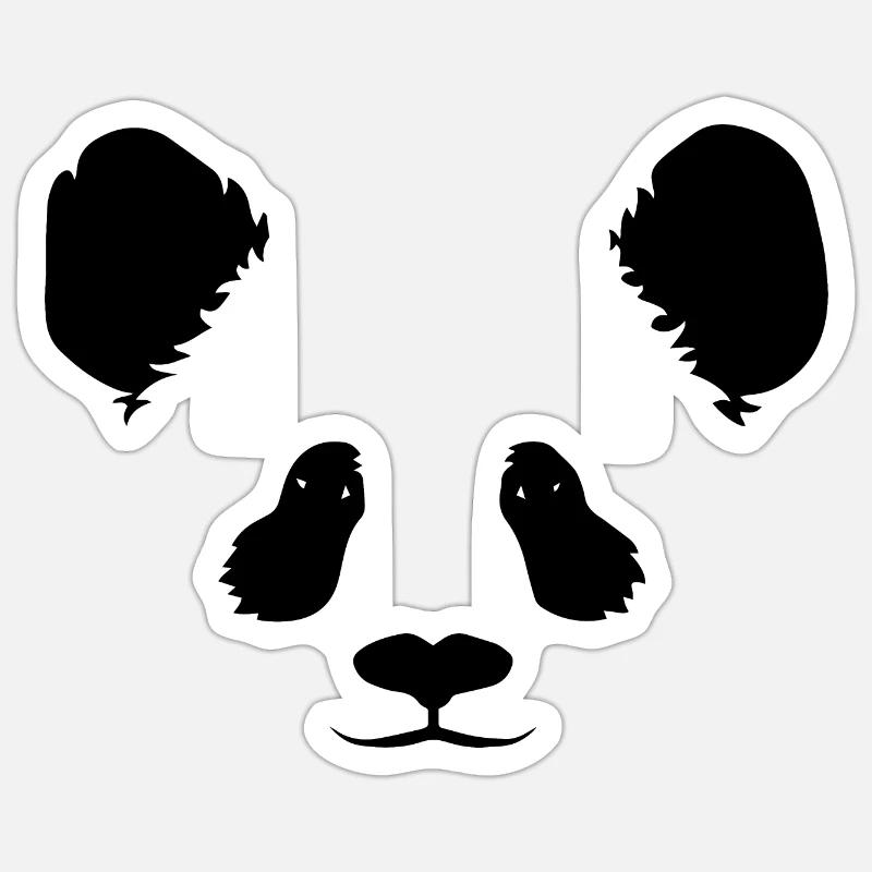 Visage de panda - Sticker taille S (10 x 10 cm) - blanc mat