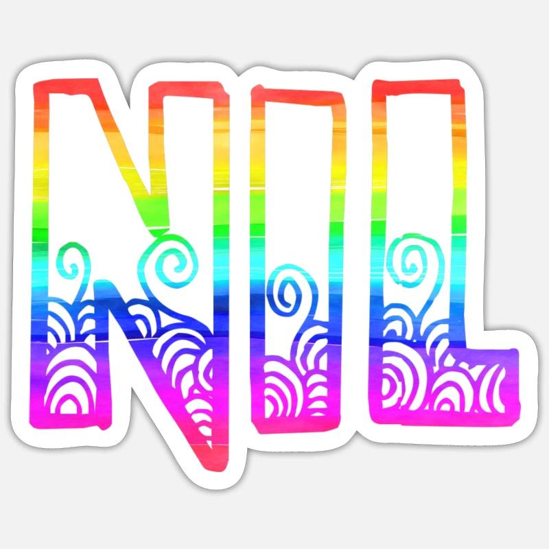 nil rs regenbogen - Sticker Größe S (10 x 10 cm) - Mattweiß