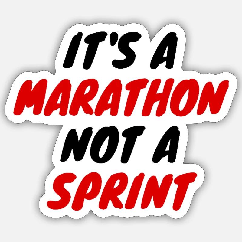 Le marathon n’est pas un sprint - Sticker taille S (10 x 10 cm) - blanc mat