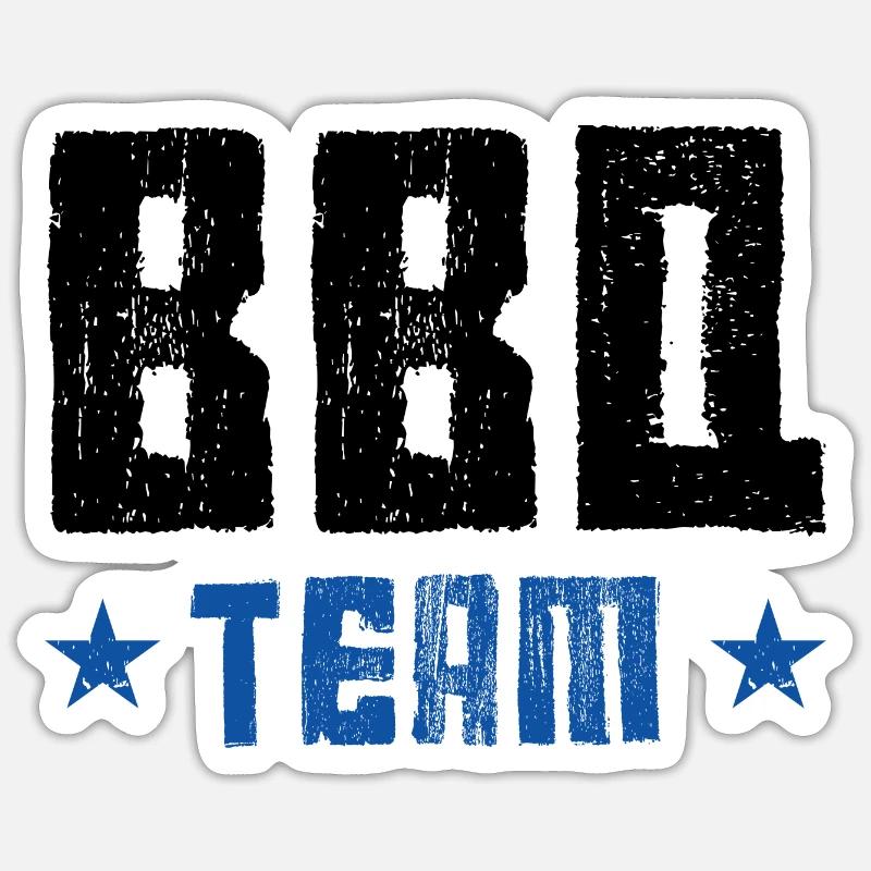 Équipe Bbq - Sticker taille S (10 x 10 cm) - blanc mat
