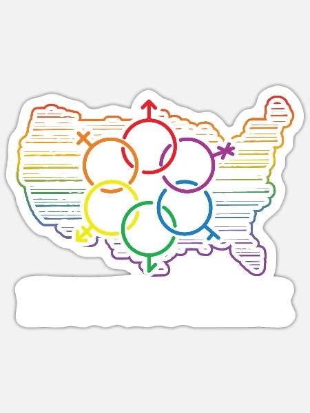Knoxville Pride Flag Pride Month LGBTQ Flag LGBT C - Sticker Größe S (10 x 10 cm) - Mattweiß