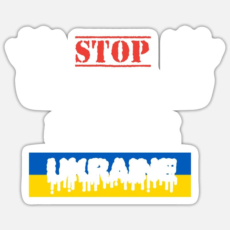 STOP WAR SAVE UKRAINE Sticker size S (10 x 10 cm)