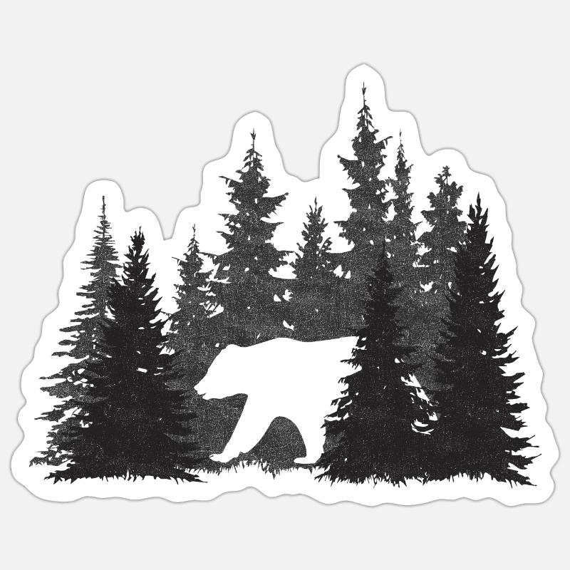 Ours - Sticker taille S (10 x 10 cm) - blanc mat