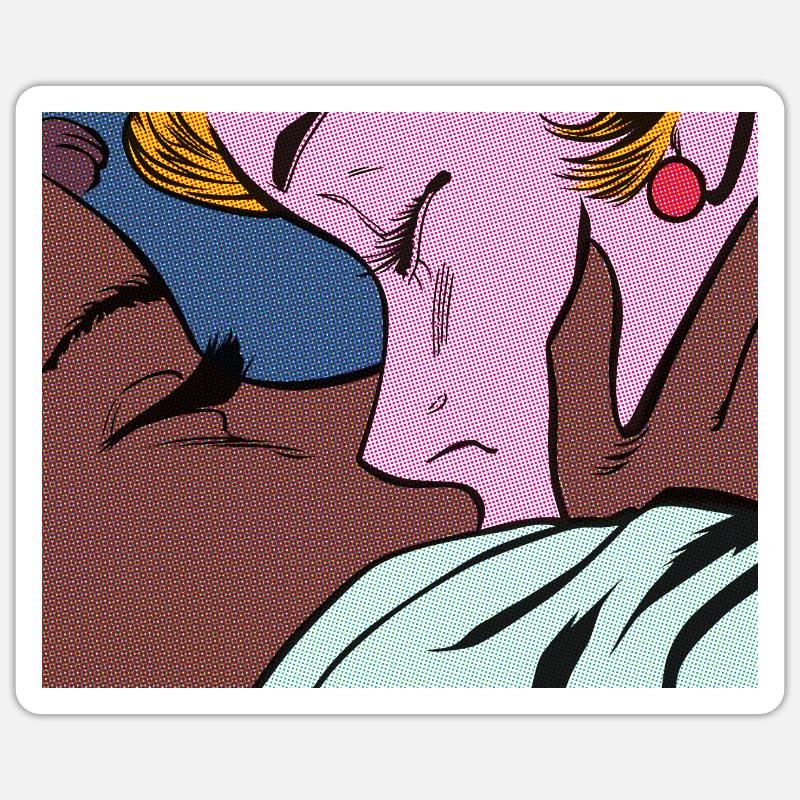 Le baiser entre filles - Sticker taille S (10 x 10 cm) - blanc mat