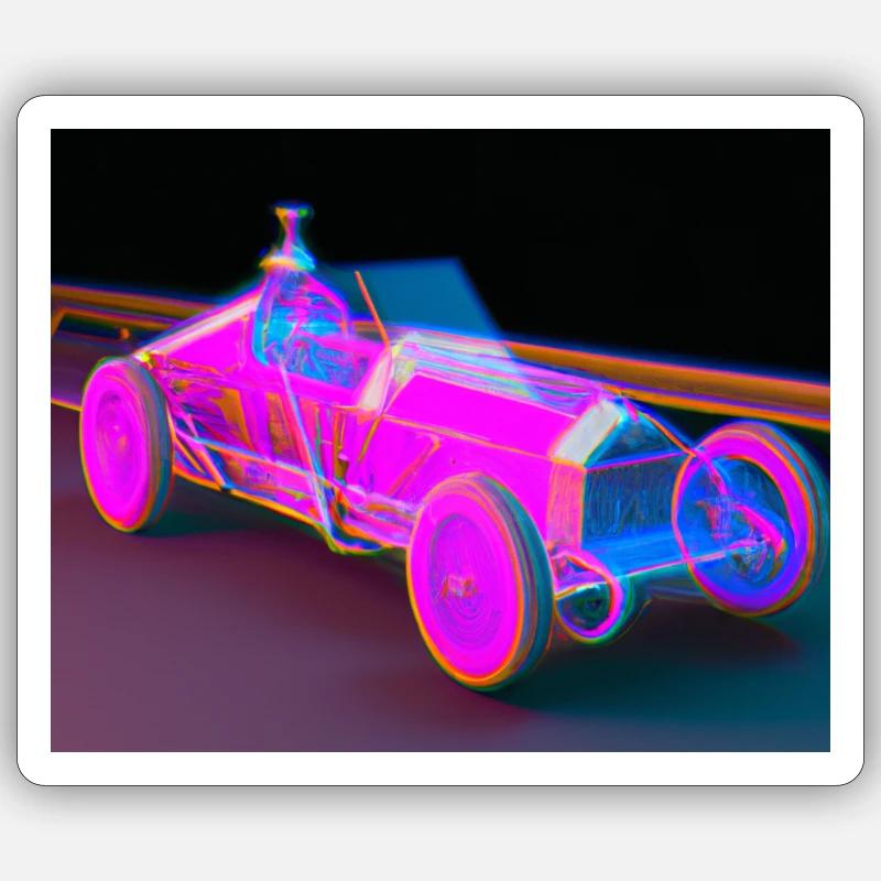 Rennwagen im Synthwave-Stil 2 Sticker Größe S (10 x 10 cm)