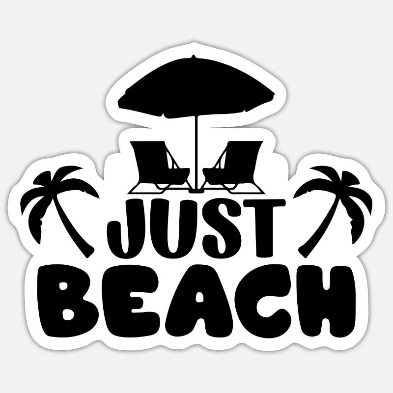 Just Beach - Sticker Größe S (10 x 10 cm) - Mattweiß