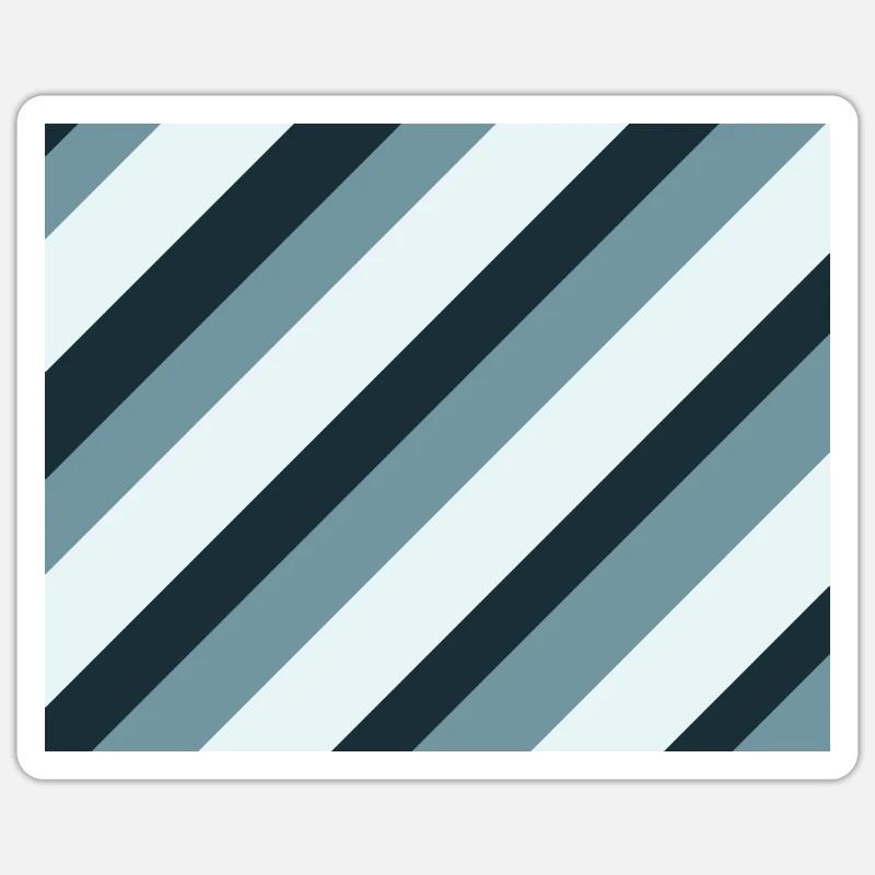 Lignes Old Blue - Sticker taille S (10 x 10 cm) - blanc mat