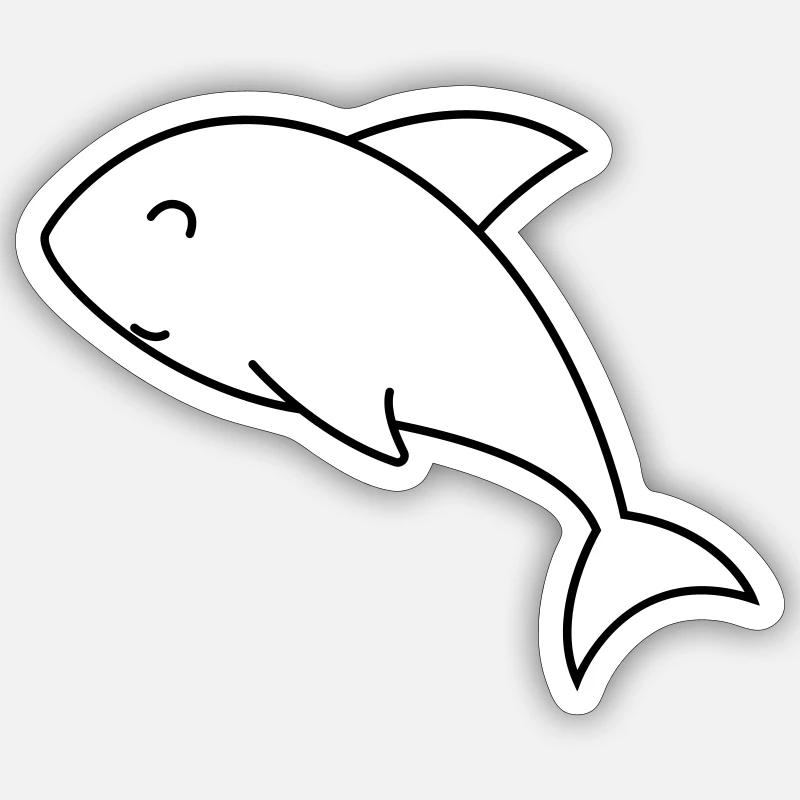 Shark Comic Animal - Sticker size S (10 x 10 cm) - white matte