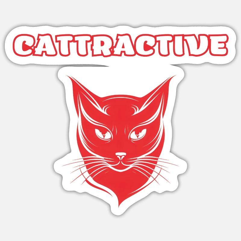 Cattractive - Sticker taille S (10 x 10 cm) - blanc mat