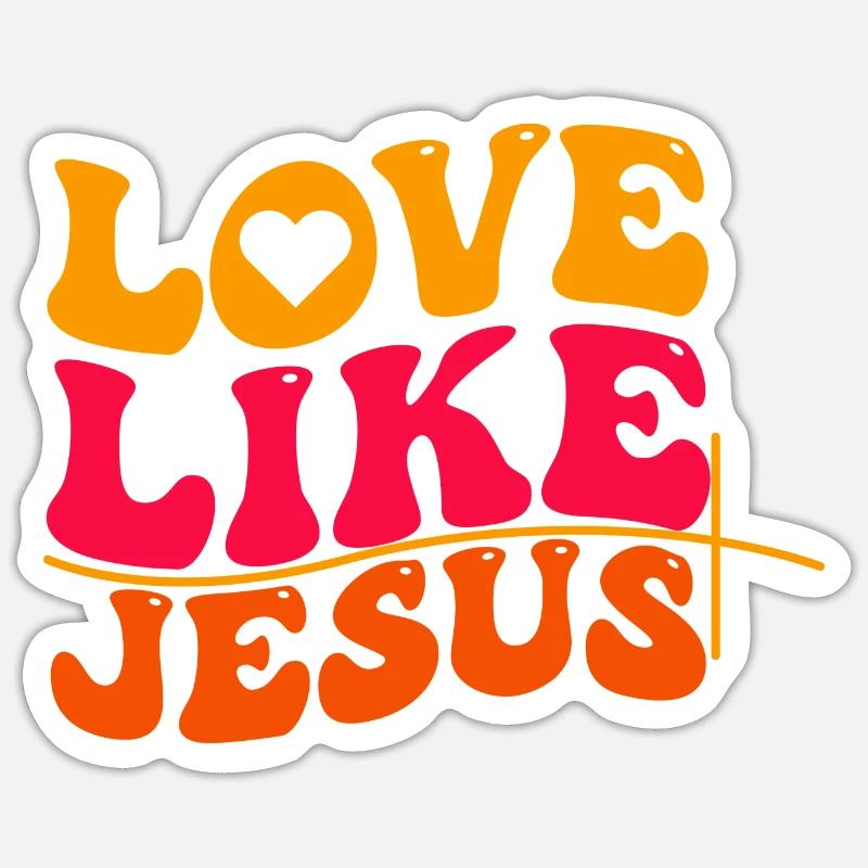 Aimer comme Jésus - Sticker taille S (10 x 10 cm) - blanc mat