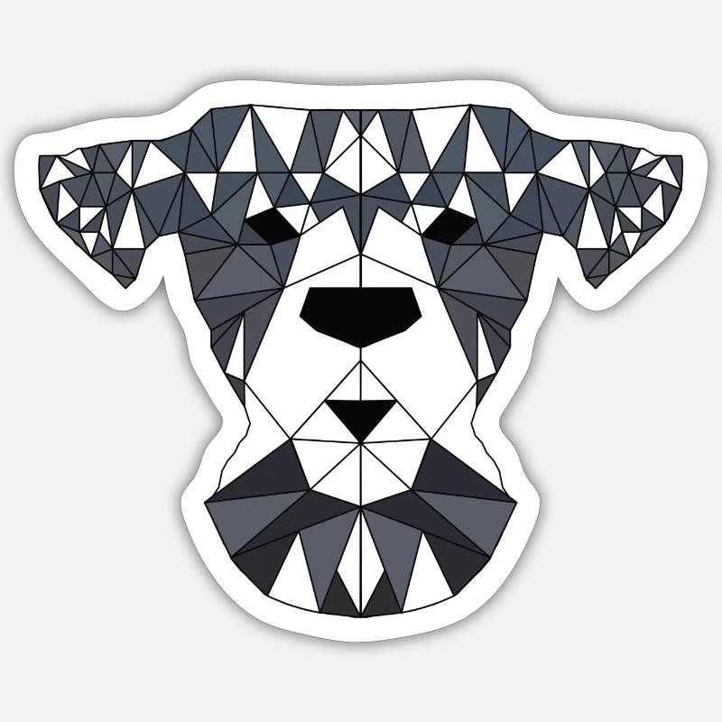 Polygon Hund Hundebesitzer bester Freund - Sticker Größe S (10 x 10 cm) - Mattweiß
