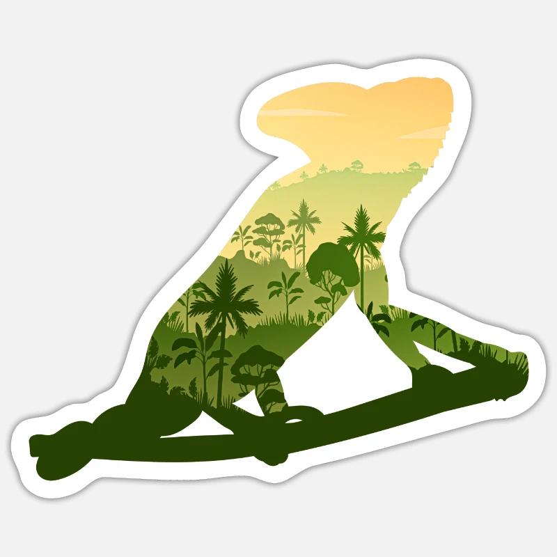 Chamäleon - Sticker Größe S (10 x 10 cm) - Mattweiß