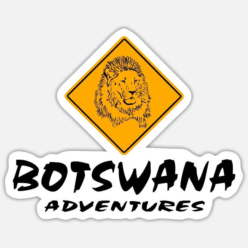Botswana - Löwe - Sticker Größe S (10 x 10 cm) - Mattweiß
