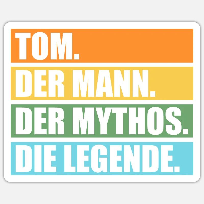 Tom - Sticker Größe S (10 x 10 cm) - Mattweiß