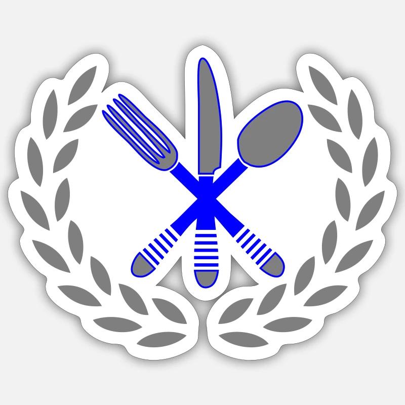 Cuisine couverts Sticker taille S (10 x 10 cm)