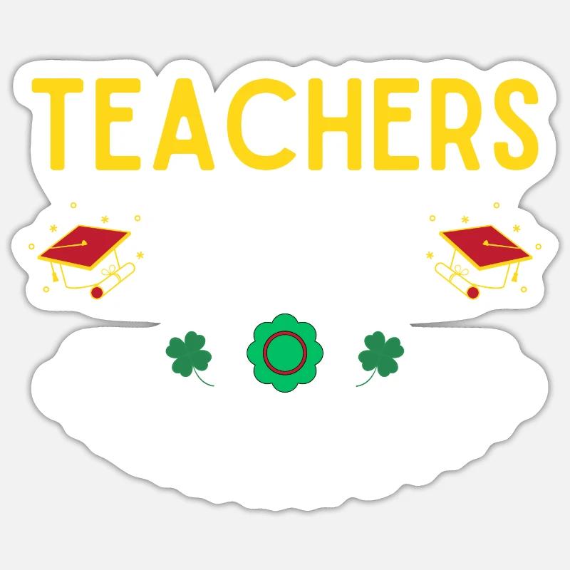 Teachers love shenanigans, st patricks day - Sticker taille S (10 x 10 cm) - blanc mat