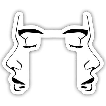 Seiten Profil - Sticker Größe S (10 x 10 cm) - Mattweiß - Vorne