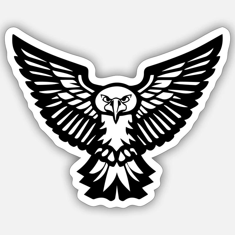 Vogeltyphibou oder fliegender Adler vorne Sticker Größe S (10 x 10 cm)
