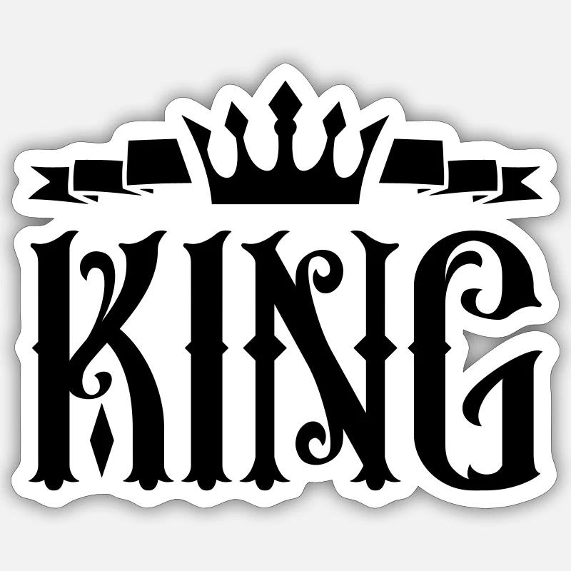 king - Sticker Größe S (10 x 10 cm) - Mattweiß