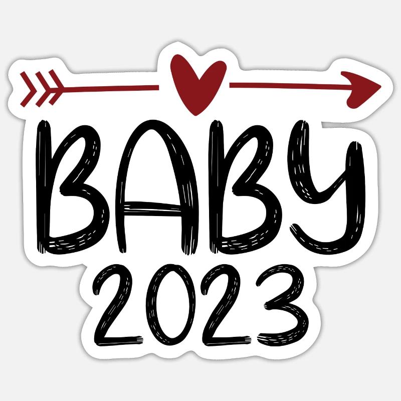 Bébé 2023 - Sticker taille S (10 x 10 cm) - blanc mat