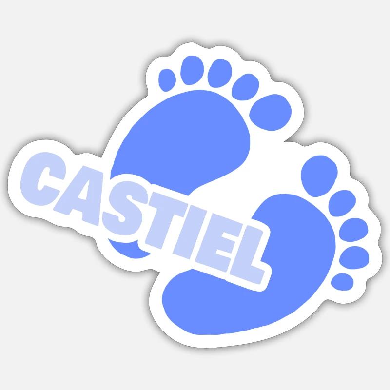 Empreinte Bébé Naissance Castiel Sticker taille S (10 x 10 cm)