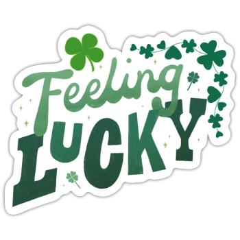 Feeling Lucky - Sticker taille S (10 x 10 cm) - blanc mat - Devant