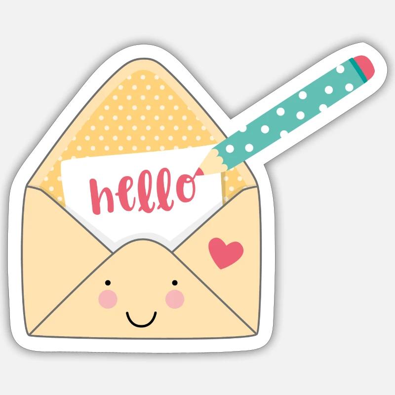 Letter with pen Sticker size S (10 x 10 cm)