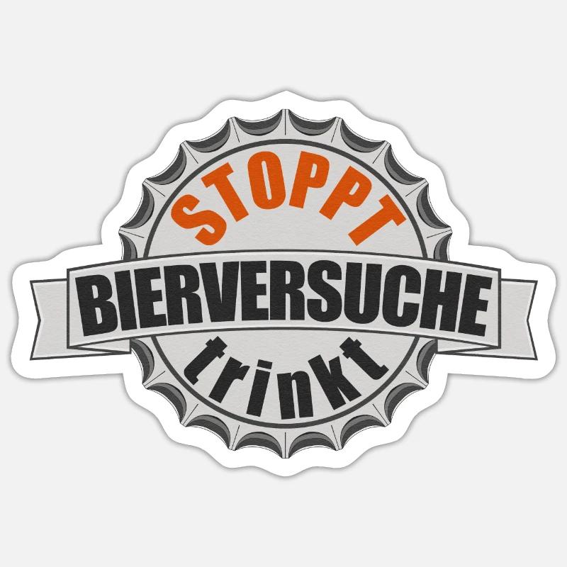 BIERVERSUCHE - Sticker Größe S (10 x 10 cm) - Mattweiß
