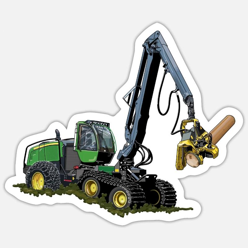 Harvester, Holzerntemaschine Sticker Größe S (10 x 10 cm)