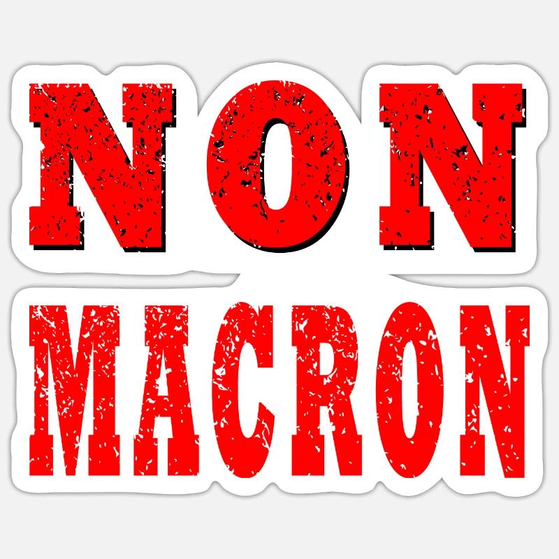 Non Macron Sticker taille S (10 x 10 cm)