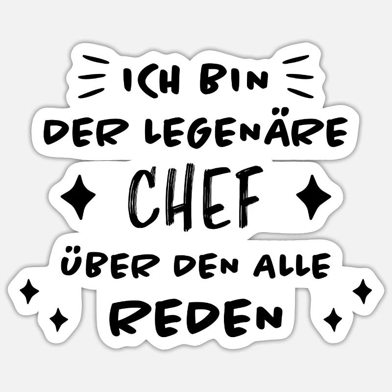 Chef Lustiger Spruch Arbeit Beruf Chef Geschenk - Sticker Größe S (10 x 10 cm) - Mattweiß