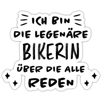 Bikerin Lustiger Spruch Bike Fun Sprüche Geschenk - Sticker Größe S (10 x 10 cm) - Mattweiß - Vorne