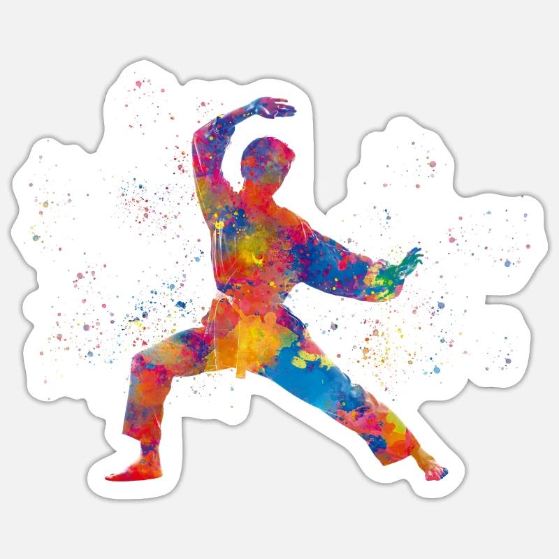 Karate-Kampfkunst Sticker Größe S (10 x 10 cm)