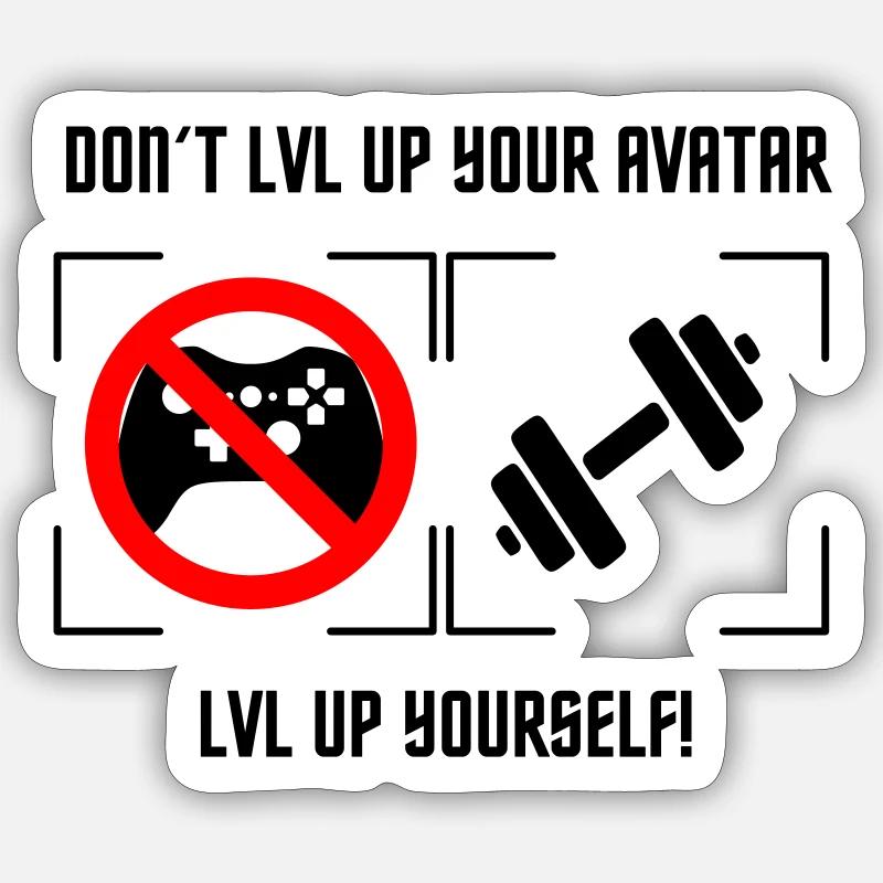 LVL UP - Sticker size S (10 x 10 cm) - white matte