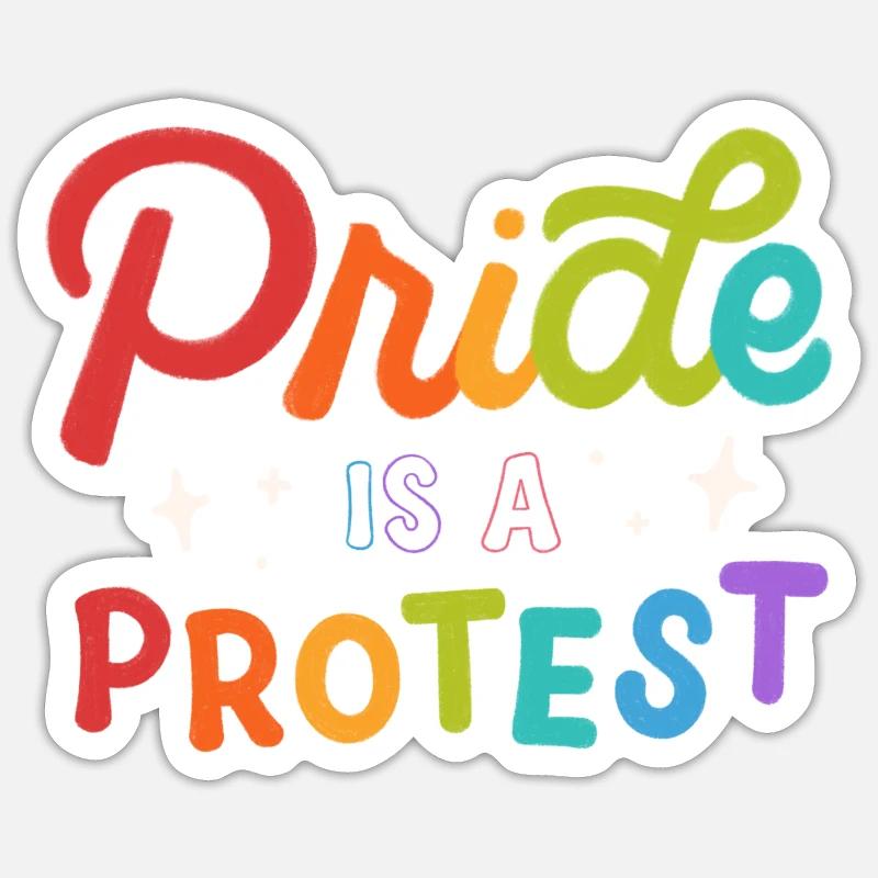 Pride Is A Protest - Sticker size S (10 x 10 cm) - white matte