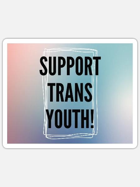 Protect trans youth! - Sticker Größe S (10 x 10 cm) - Mattweiß
